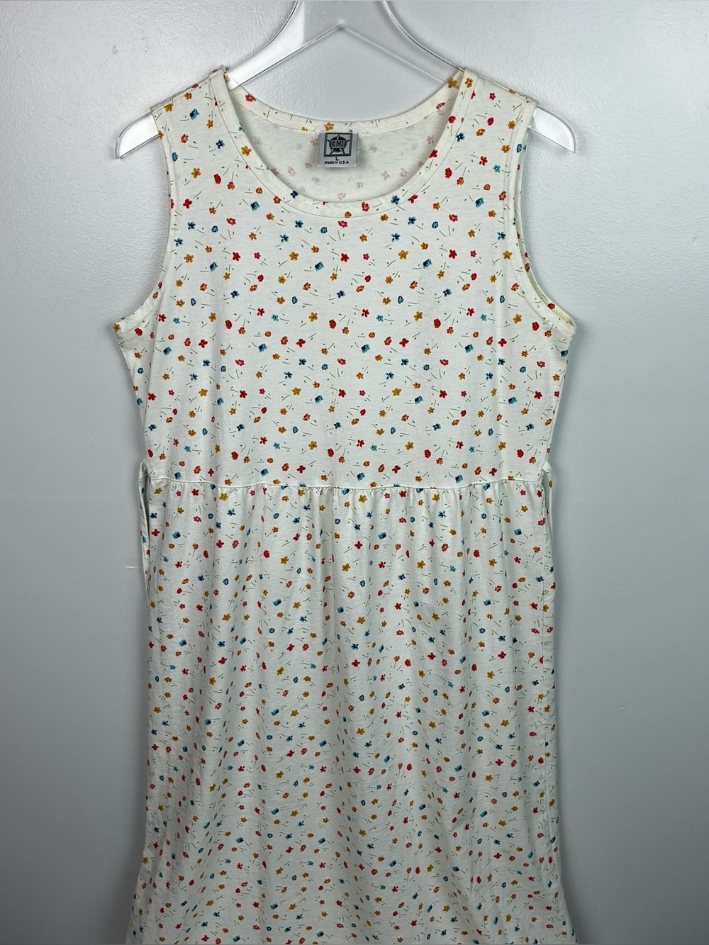 CMI Vintage Floral Cottage Core Sleeveless Maxi Dress